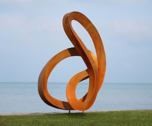 Abstrakte Garten Skulptur aus Edelstahl